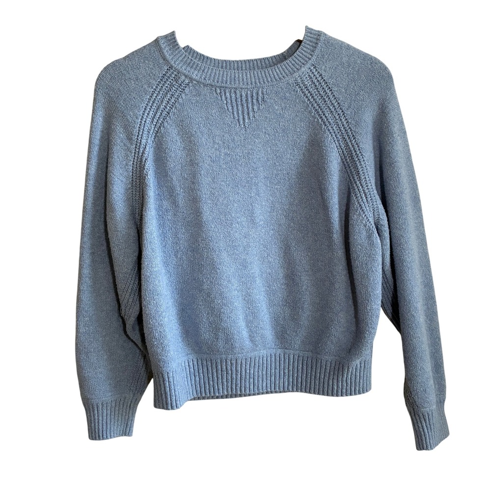Universal Thread Crewneck Sweater Medium Light Blue Womens Cotton Blend Raglan